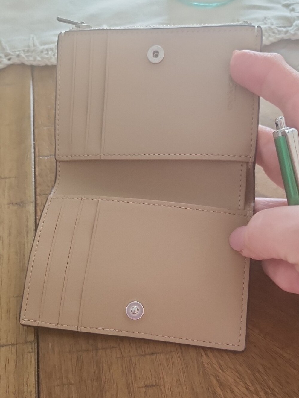Coach Chalk Pebbled Leather Zip Wallet with Silver Logo - Picture 2 of 3